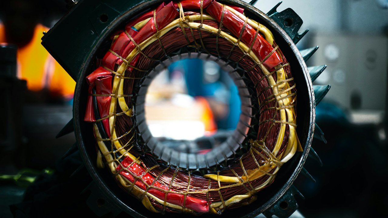 Stator windings of an industrial electric motor